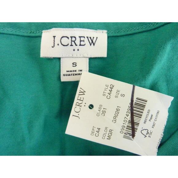 NWT J Crew Knit Tiered Mini Dress Marine Green Size S - Picture 5 of 6